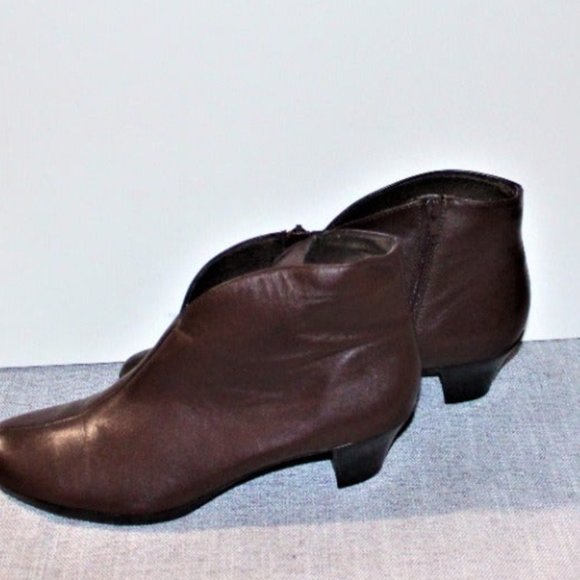 MUNRO WOMEN ROBYN HEEL BOOTIE SIZE 11 ANKLE BOOT LOW HEAL COMFY BROWN LEATHER - Picture 6 of 7